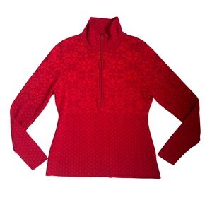 Icelandic Design Sweater Merino Wool Nordic Fair Isle Quarter Zip PM FLAWS